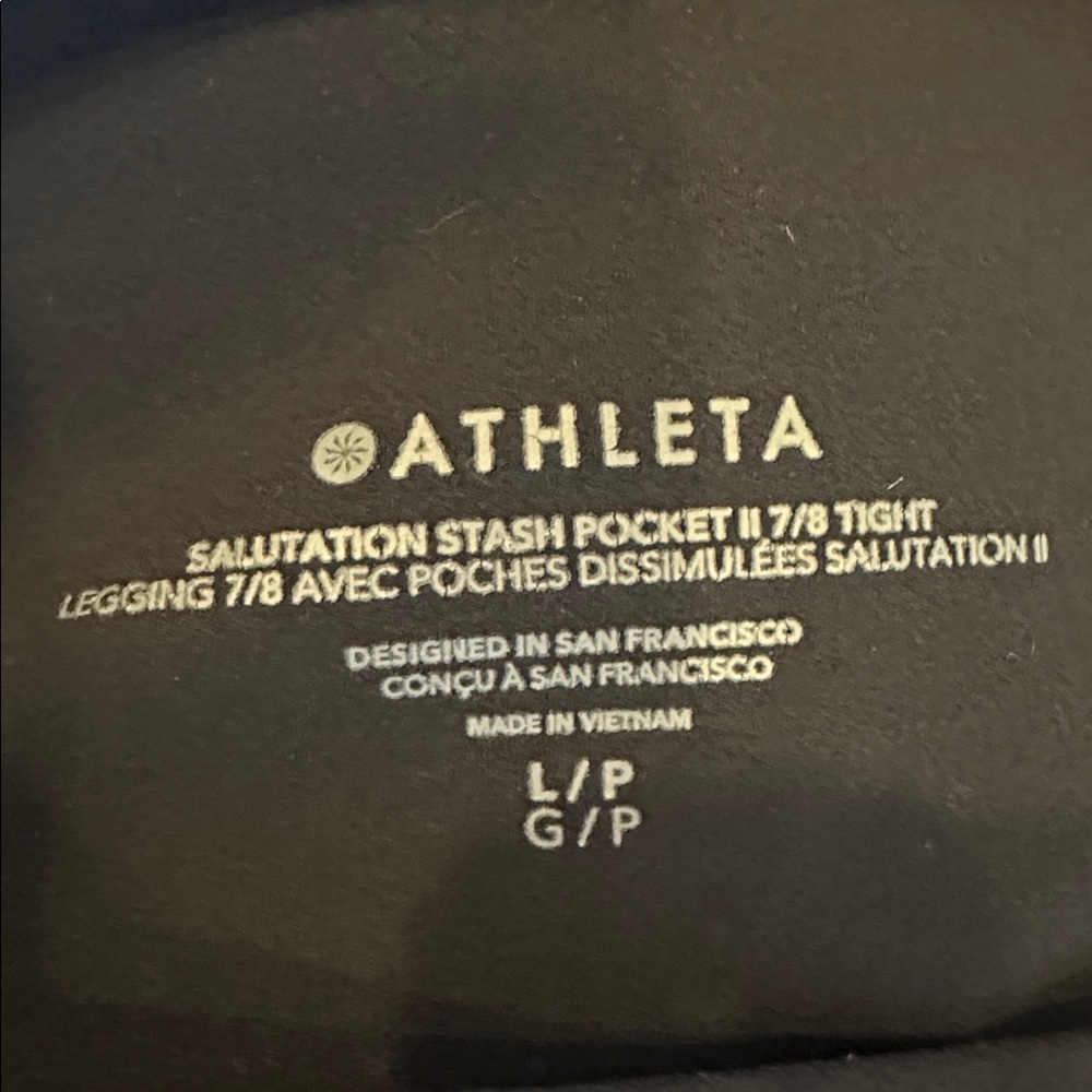 ✨Athleta✨Black Leggings with side pockets, like new, Size L - Picture 4 of 5